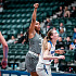 Kamirah Decker (center) vs. Tarleton in the semi-finals of the Lone Star Conference.