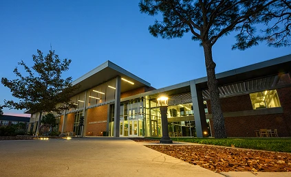 Golden Student Success Center photo in the evening